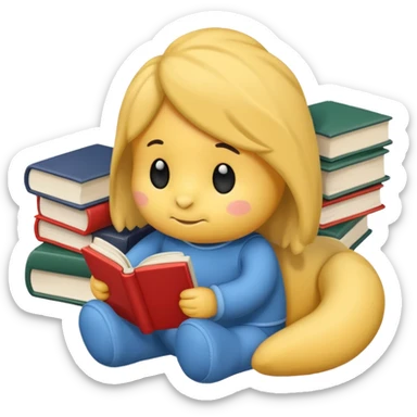 plushie studying for school sticker