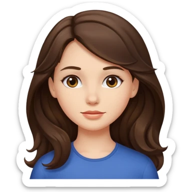 girl brunette long slightly wavy hair  sticker