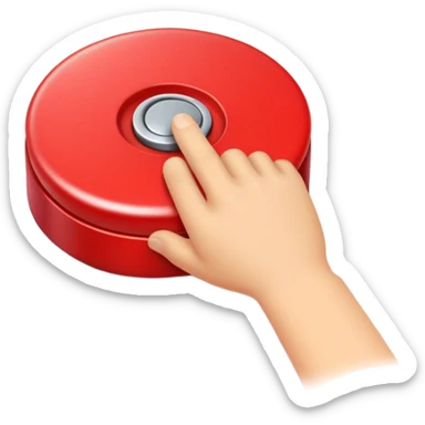 red button pressed sticker