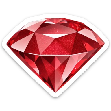 red glitter diamond sticker