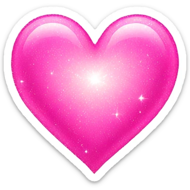 Pink sparkling heart  sticker