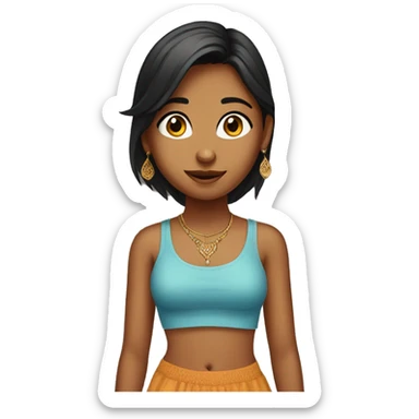  Indian teenager in crop top sticker