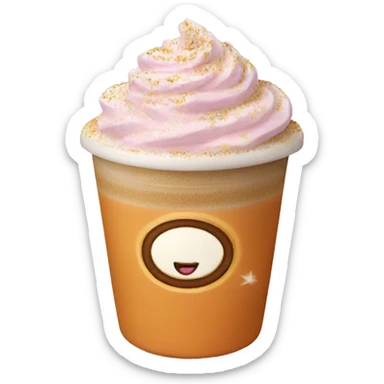 Light pink pumpkin latte with Sprinkling sticker
