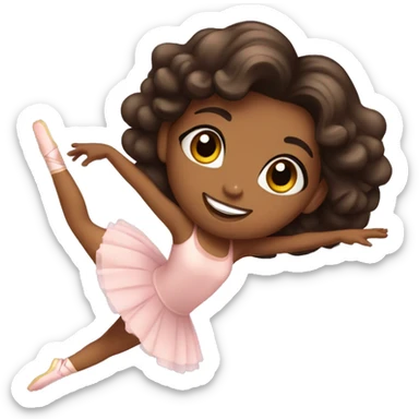 cute brown girl doing ballet  sticker