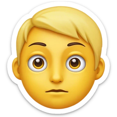 An emoji turned to the side, side eying someone sticker