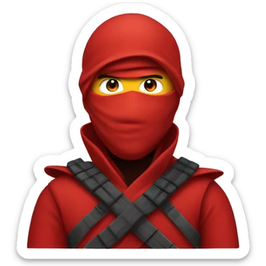 Red ninja emoji sticker