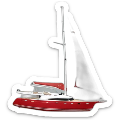 Yacht red color sticker