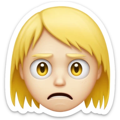 yellow emo face looking to the right horrified and disgusted  sticker