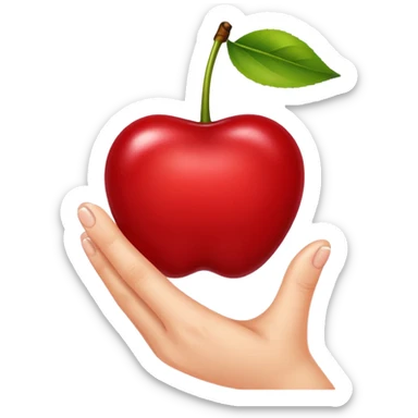 a cherry pinched between two fingers sticker