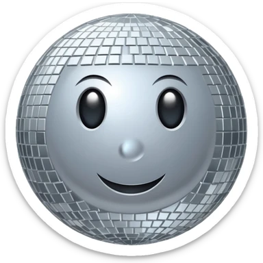 celestial disco ball moon sticker