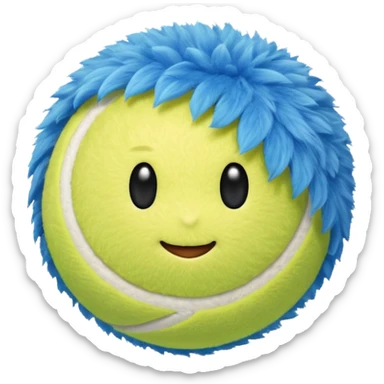 full blue tennis ball sticker