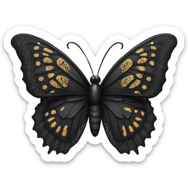 Black lace butterfly sticker