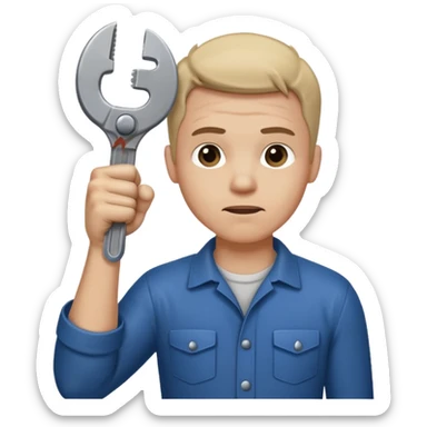 A man's hand clenched a wrench in his fist sticker