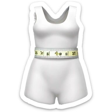 a white measuring tape around waist sticker