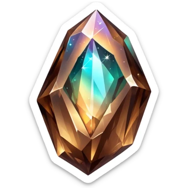 brown iridescent nebula crystal shard sticker
