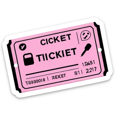 1 Signed ticket pink sticker