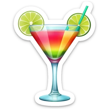 colorful cocktail sticker