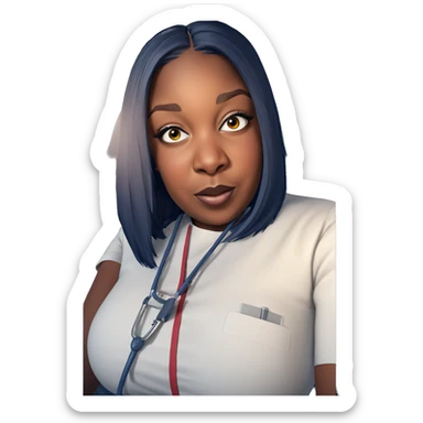 nurse girl looking at viewer sticker