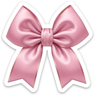 Light pink popcorn bow sticker