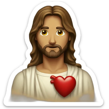 Jesus sacred heart wounded heart sticker