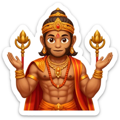 Hanuman ji god giving blessings with his on hand sticker