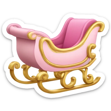 A light pink an gold Christmas sleigh  sticker