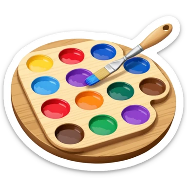 painted palette and brush emoji sticker