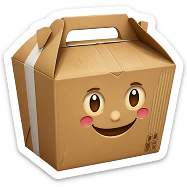 takeout box that looks like it has been in a trash can sticker