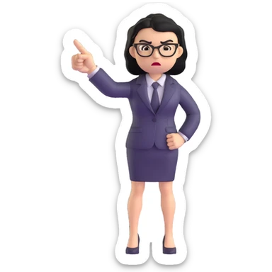 full body angry profesora pointing finger sticker