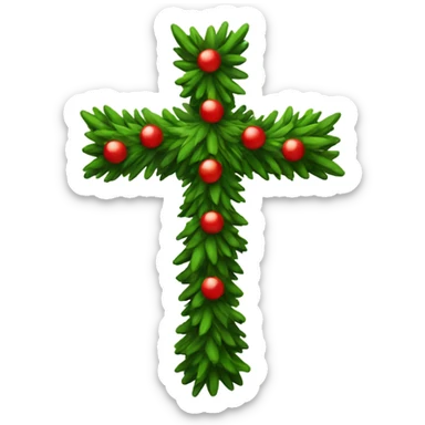 a cross christmas tree sticker