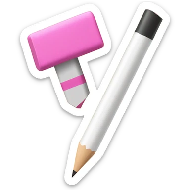 Create an emoji of a pencil and an eraser side by side sticker