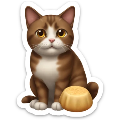 Brown Ukrainian cat with dumpling sticker