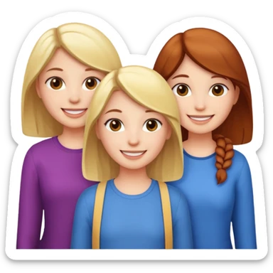 Three girls posing together sticker