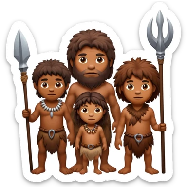 caveman family sticker