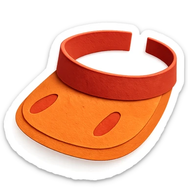 sun visor with cut-out details and layered paper effect in paper-craft style sticker