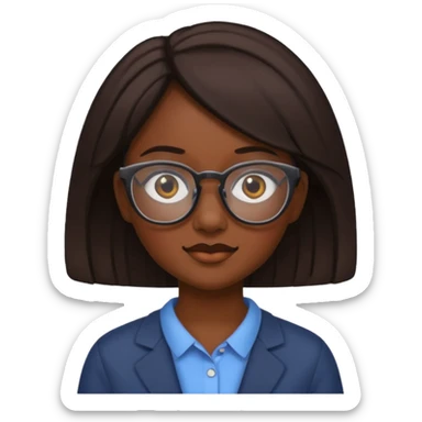 de una chica morena con lentes sticker