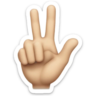 3 fingers up, middle finger up index finger up and thumb up sticker