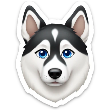 Yakutian laika with blue eyes and little black eyebrows sticker