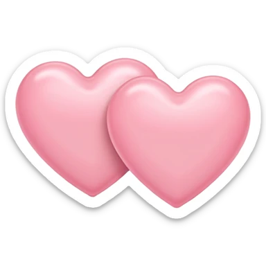 two pastel pink hearts sticker