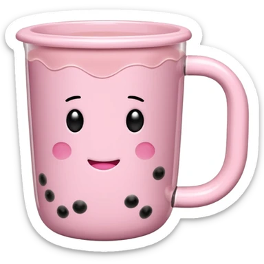 Pink mug with bubble tea, Without a face, Just a pink bubble tea mug (WITHOUT A FACE!!!!!!) sticker