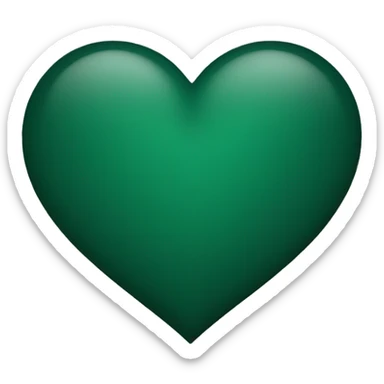 A heart dark green  sticker