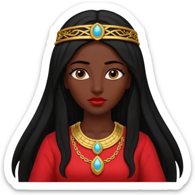 Isis, Mother of Gods from Gods and Goddesses with long black hair, red outfit sticker