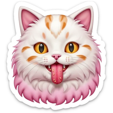 cat eating meet sticker
