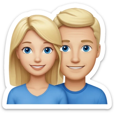 Blonde wife and blonde husband. Both Blue eyes sticker