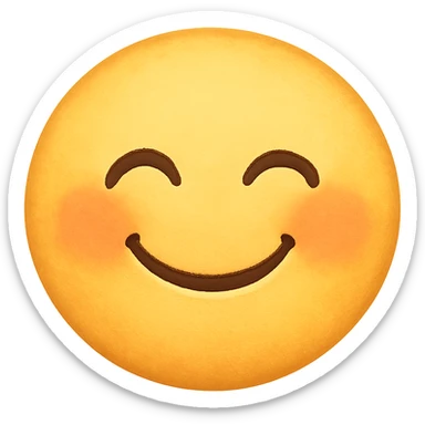 cute emoji, smiling with closed eyes, chubby cheeks, no background sticker