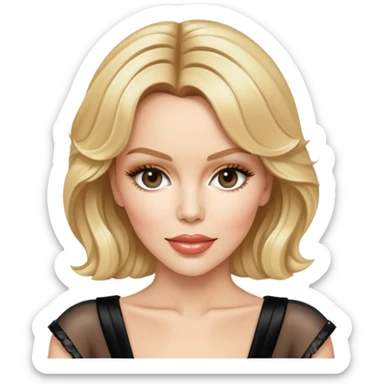 Kylie Minogue with blonde hair and glamorous outfit sticker
