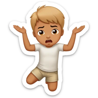 Little boy throwing tantrum sticker