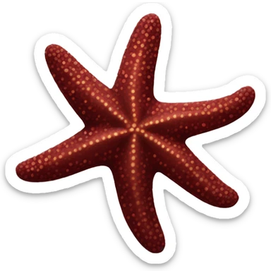 Maroon starfish sticker