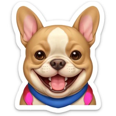 Frenchie laughing sticker