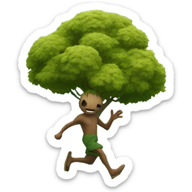 Tree man skipping across a lake sticker